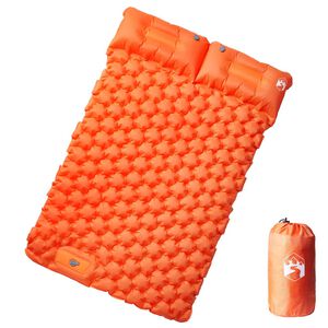 vidaXL Itset&auml;yttyv&auml; retkeilypatja tyynyill&auml; 2 hengelle oranssi