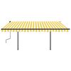 vidaXL Sis&auml;&auml;nkelattava markiisi LED/tuulisensori 5x3,5m keltavalkoinen