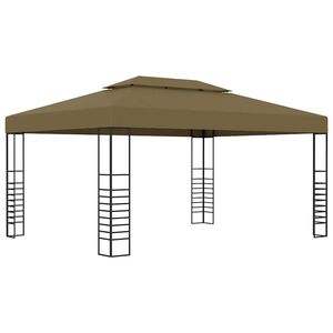 vidaXL Huvimaja 3x4 m ruskeanharmaa 180 g/m&sup2;