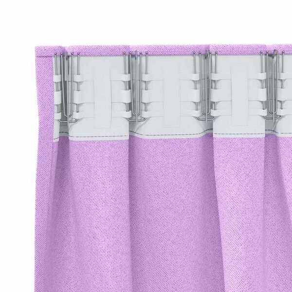 vidaXL Piment&auml;v&auml; verho renkailla 2 pcs Violetti 260 x 140 cm