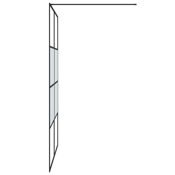 vidaXL Walk-in suihkusein&auml;ke musta 140x195 cm puolihuurrettu ESG-lasi