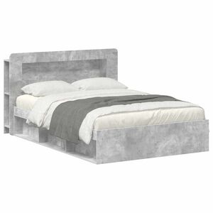 vidaXL S&auml;nkykehys varastolla Betoninharmaa 140 x 200 cm Tekninen puu