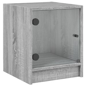 vidaXL Y&ouml;p&ouml;yt&auml; lasiovella harmaa Sonoma 35x37x42 cm