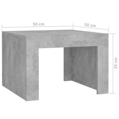 vidaXL Sohvapöytä betoninharmaa 50x50x35 cm lastulevy