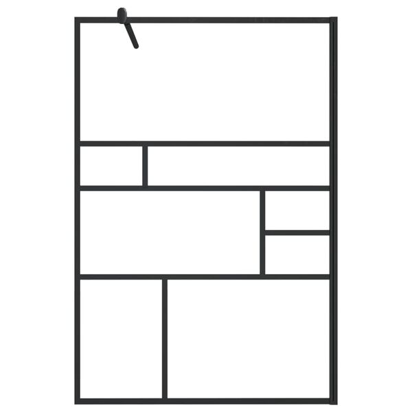 vidaXL Walk-in suihkun sein&auml;ke kirkas ESG-lasi 115x195 cm musta