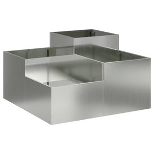 vidaXL Puutarha ruukku Hopea 80 x 80 x 48 cm Galvanoitu ter&auml;s