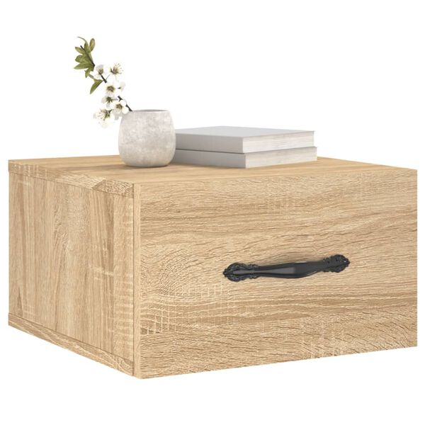 vidaXL Seinäkiinnitettävä yöpöytä Sonoma-tammi 35x35x20 cm