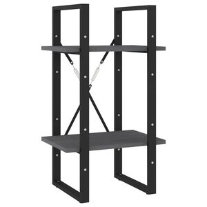 vidaXL 2-tasoinen kirjahylly harmaa 40x30x70 cm t&auml;ysi m&auml;nty
