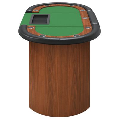 vidaXL 10 pelaajan pokeripöytä pelimerkkipidike vihreä 160x80x75 cm