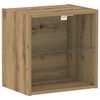 vidaXL LED-valolla varustettu kelluva hylly Ruskea 40 x 28,5 x 40 cm