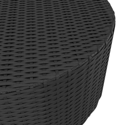 vidaXL 7-osainen Puutarhasohvasarja tyynyillä polyrottinki musta
