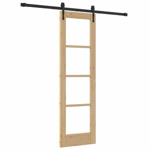 vidaXL Liukuovi 61 x 198,5 cm T&auml;ysi m&auml;nty ja lasi Luonnollinen