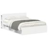 vidaXL S&auml;nkykehys varastolla valkoinen 5FT King Size Tekninen puu