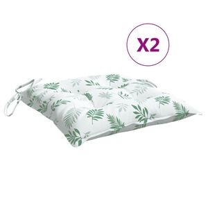 vidaXL Istuintyynyt 2 kpl lehtikuvio 40x40x7 cm kangas
