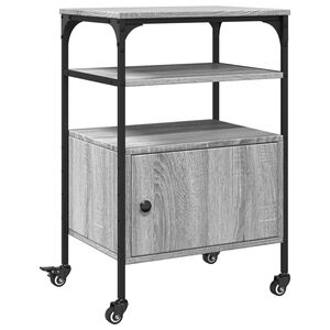 vidaXL Tulostinteline 3 tasoa harmaa Sonoma 50x40x76 cm tekninen puu