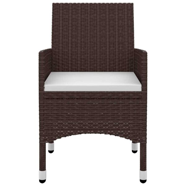 vidaXL 9-osainen Ulkoruokaryhm&auml; tyynyill&auml; polyrottinki ja lasi