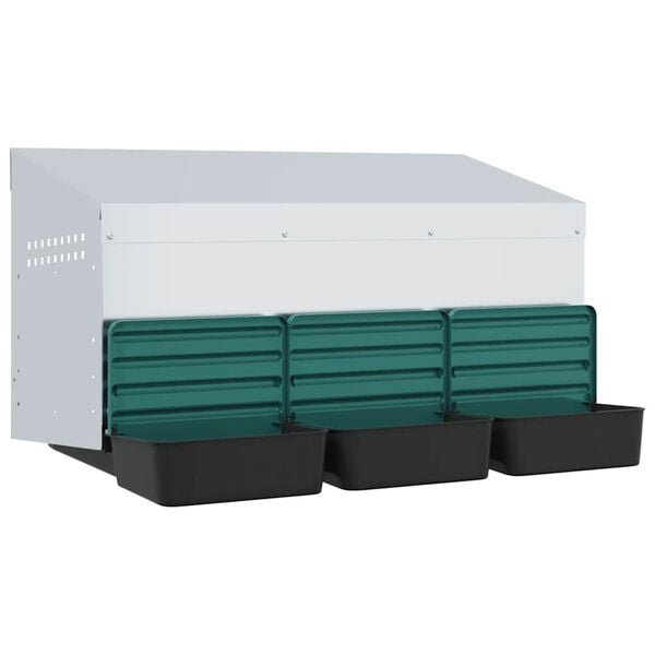 vidaXL Kanan pes&auml;laatikko 3 lokeroa sein&auml;lle kiinnitett&auml;v&auml; galvanoitu ter&auml;s