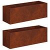 vidaXL Puutarha ruukku 2 kpl Ruosteinen 40 x 20 x 20 cm