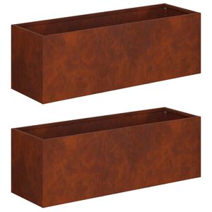 vidaXL Puutarha ruukku 2 kpl Ruosteinen 40 x 20 x 20 cm