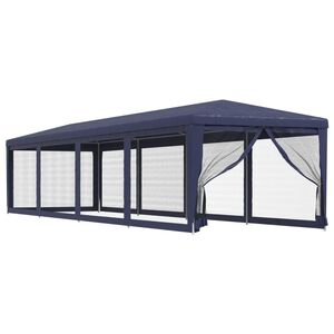 vidaXL Juhlateltta 10 verkkosivusein&auml;&auml; sininen 3x12 m HDPE