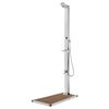 vidaXL Puutarhasuihku ruskealla alustalla 225 cm ruostumaton ter&auml;s