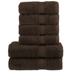 vidaXL Premium Pyyhkeet 6-osaa SOLUND ruskea 600 gsm