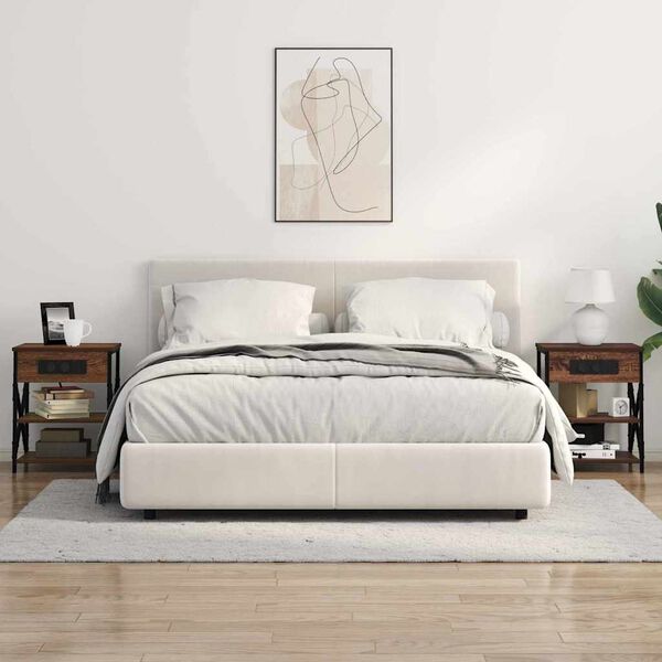 vidaXL Y&ouml;p&ouml;yt&auml;kaappi 2 pcs Ruskea tammi 41 x 31 x 51 cm Tekninen puu