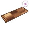 vidaXL Itsekiinnittyv&auml;t porrasmatot 5 kpl 65x21x4 cm ruskea