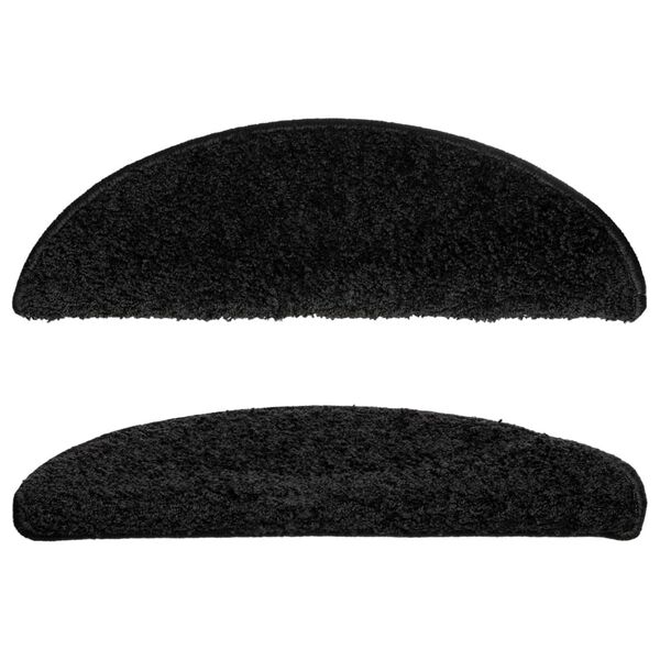 vidaXL Porrasmatot 15 kpl 56x17x3 cm musta puolipy&ouml;re&auml;