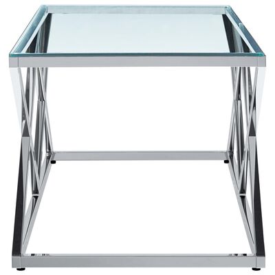 vidaXL Sohvapöytä läpinäkyvä 120x60x45 cm karkaistu lasi ja teräs