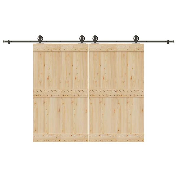 vidaXL Liukuoven asennussarja teräs 366 cm musta