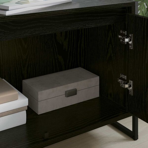 vidaXL TV-kaappi Musta tammi. 140 x 36 x 49.5 cm Tekninen puu