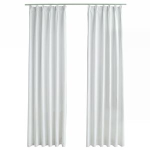 vidaXL Pimennysverhot koukuilla 2 kpl luonnonvalkoinen 140x175 cm