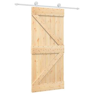 vidaXL Liukuovi 90 x 210 cm T&auml;ysi m&auml;nty Luonnollinen ja valkoinen
