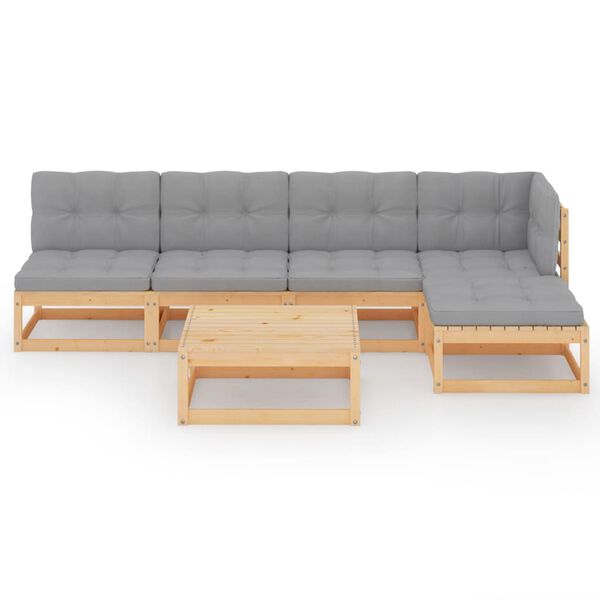 vidaXL 6-osainen Puutarhasohvasarja tyynyill&auml; t&auml;ysi m&auml;nty