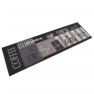 vidaXL Keitti&ouml;n pest&auml;v&auml; matto Coffee musta 45x150 cm sametti
