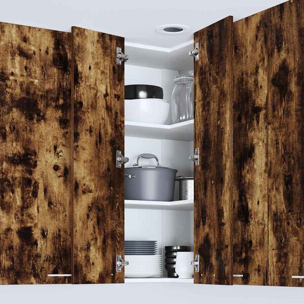 vidaXL Henkarikaappi Savustettu tammi ja valkoinen 57 x 57 x 100 cm