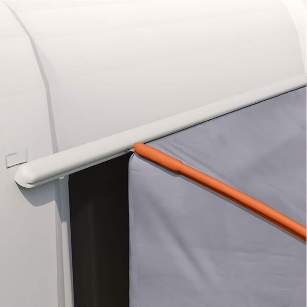 vidaXL Takaluukkuteltta Harmaa ja oranssi 194 x 180 x 210 cm taffeta