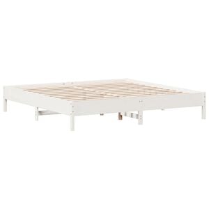vidaXL S&auml;ngynrunko ilman patjaa valkoinen 200x200 cm t&auml;ysi m&auml;nty