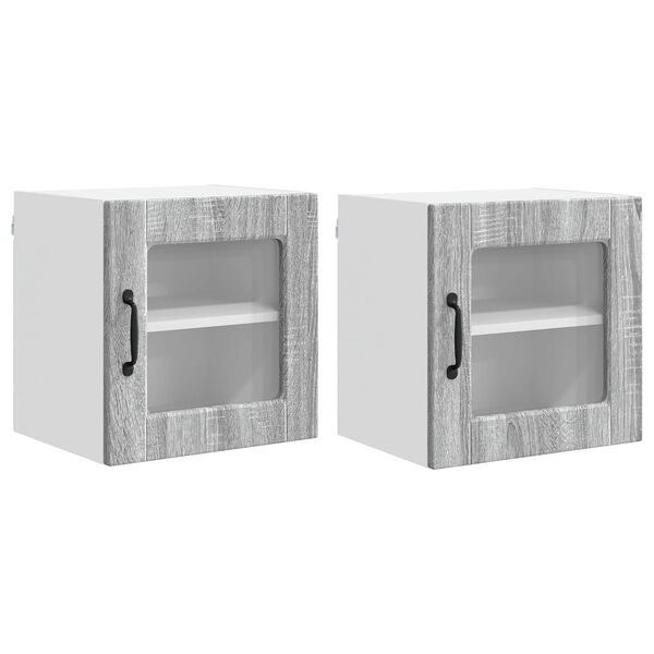 vidaXL Keitti&ouml;kaappi 2 pcs Harmaa Sonoma 40 x 31 x 40 cm Tekninen puu