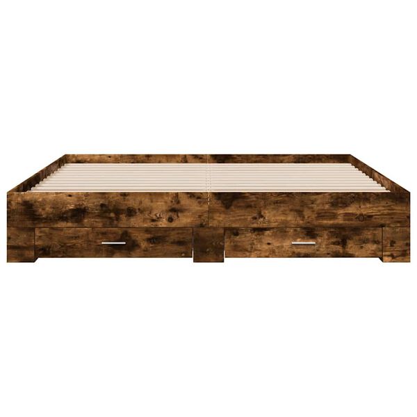 vidaXL S&auml;ngynrunko laatikoilla savutammi 180x200 cm tekninen puu