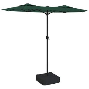 vidaXL Aurinkovarjo kaksip&auml;inen LED-valot vihre&auml; 316x145 cm
