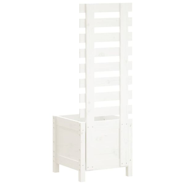 vidaXL Kukkalaatikko telineell&auml; valkoinen 39x39,5x114 cm t&auml;ysi m&auml;nty