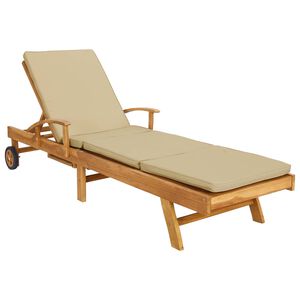 vidaXL Aurinkotuoli Tyynyll&auml; 100% polyesteria, vankka teak