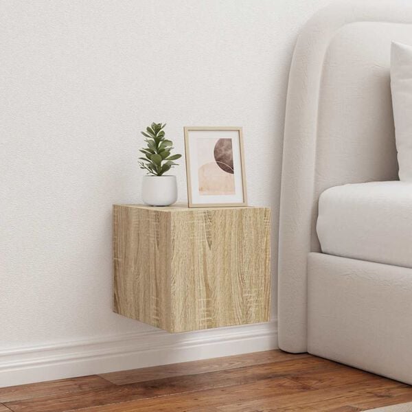 vidaXL TV-sein&auml;kaappi LED-valoilla Sonoma-tammi 30,5x35x30 cm