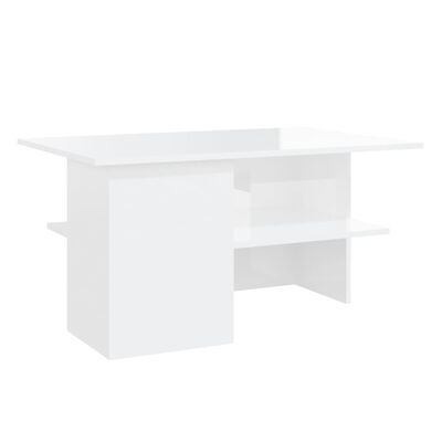 vidaXL Sohvapöytä korkeakiilto valkoinen 90x60x46,5 cm lastulevy
