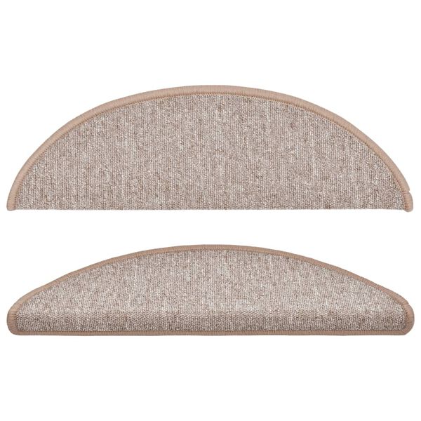 vidaXL Porrasmatot 15 kpl 56x17x3 cm vaaleanruskea puolipy&ouml;re&auml;