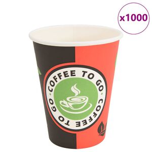 vidaXL Paperiset kahvikupit 1000 kpl 12unssia 300 ml punainen ja musta