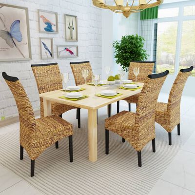 vidaXL Ruokapöydän tuolit 6 kpl manilla ja täysi mangopuu