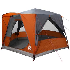 vidaXL M&ouml;kki teltta 5-hengen Harmaa ja oranssi 333 x 317 x 194 cm
